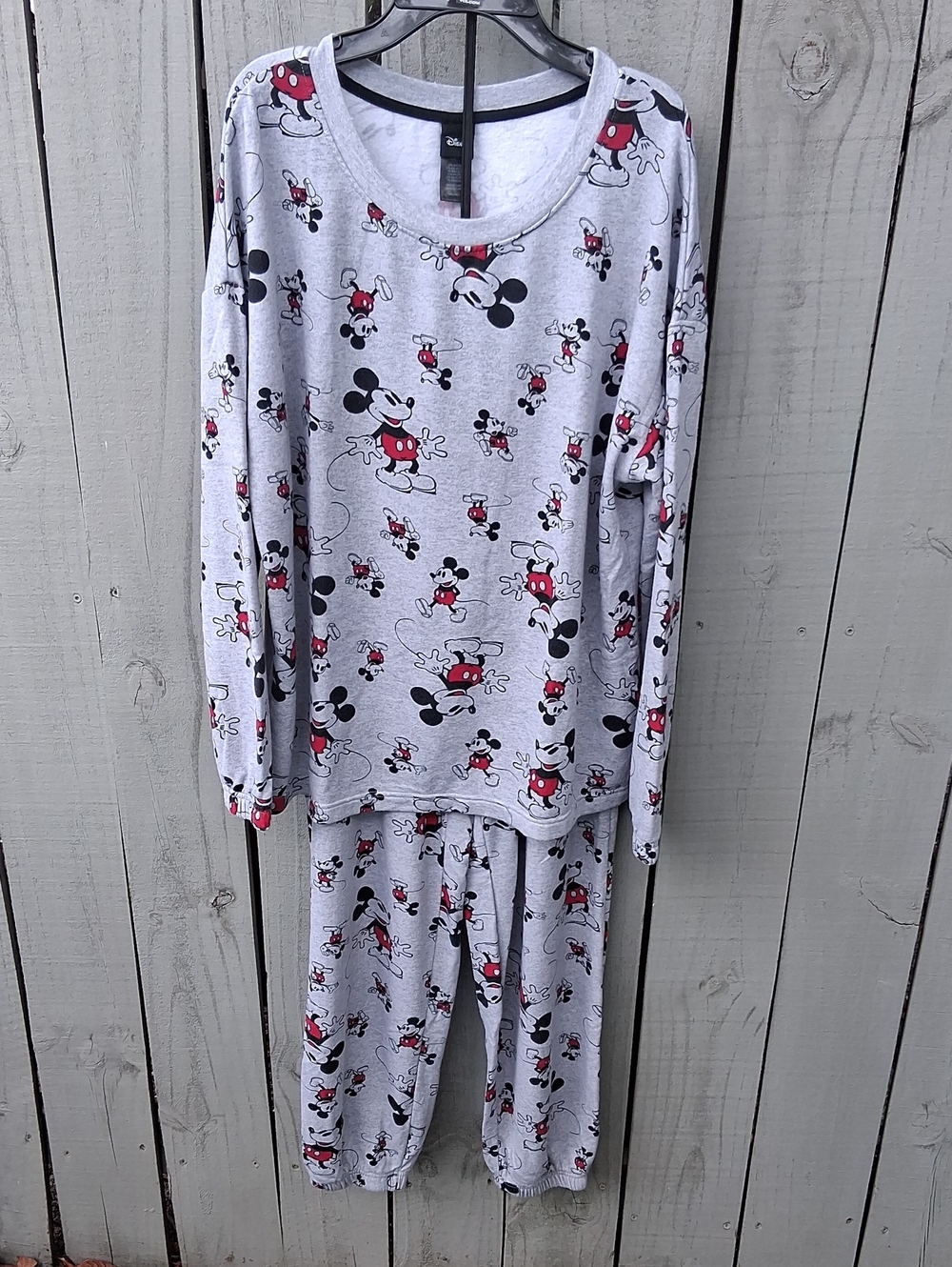 Disney Gray and Red Mickey Mouse Pajama Set